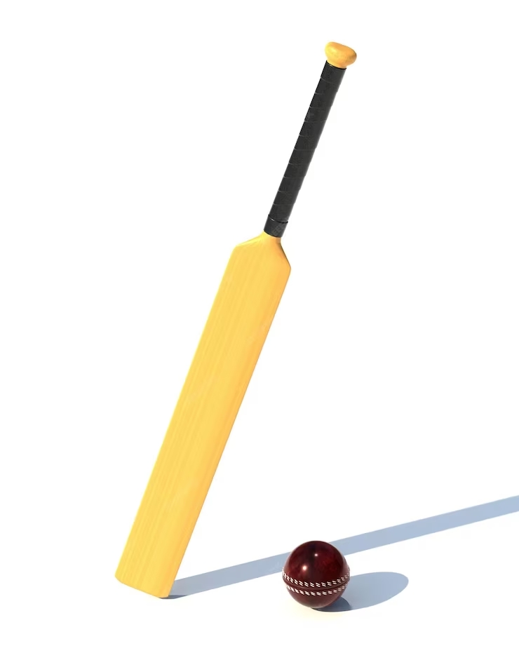 Modelo de bastão e bola usados num jogo de críquete. / Fonte: Freepik
